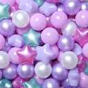 Realhaha Ball Pit Balls 50 PCS, Star Shapes for Babies Kids Playpen Plastic Balls for Babies Ball Pool Puppy Playballs,Purple