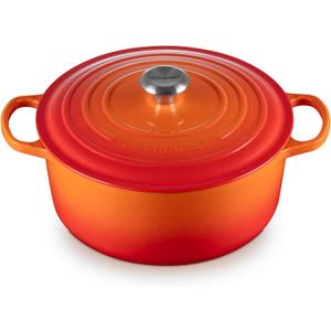 Le Creuset Enameled Cast Iron Signature Round Dutch Oven, 7.25 qt., Flame (7.25 Qt, Flame)