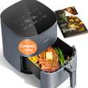 Cosori Air Fryer Pro, Compact 5QT, Ceramic Coating, 7 Presets with Preheat & Keep Warm, 450, Easy to use & clean, Shake Reminder, 130+ In-App Recipes, Nonstick & Dishwasher-Safe Basket, Gray