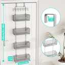 HapiRm Over The Door Organizer - Hanging Door Organizer with 4 Metal Large Capacity Baskets and Adjustable Coat Hook for Bathroom Bedroom Kitchen Pantry Closet Cabinet