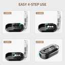 2 x Pill Cutter Pro Professional Pill Splitter for Small Tiny and Large Pills with Double Stainless Steel Blades Centering Guide Tablet Vitamin Cutter Halves Quarters Medical Grade (Black)