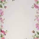 Pink Roses Floral Stationary Paper - 60 Sheets Pretty Letter Paper for Inkjet/Laser Printers