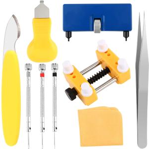 Watch Battery Replacement Kit - 9 PCS Professional Tool Set with Adjustable Case Opener, Back Remover, Holder & Precision Tools