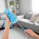 Tanlade 8 Pcs Microfiber Feather Duster for Cleaning 13-31 Inch Extendable Cobweb Dusters Ceiling Fan Duster Washable Bendable Tool for Office Car Window Furniture (Bright Color)