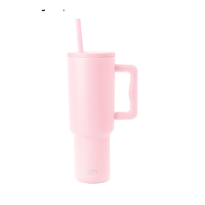 Simple Modern 40 oz Trek Tumbler with Handle and Straw Lid | Cup Holder Friendly Insulated Stainless Steel Travel Mug | Blush
