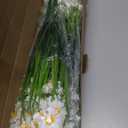 Artificial Daisies Outdoor Artificial Flowers,8 Bundles UV Resistant Fake Flowers Outdoor Plastic Flowers Shrubs for Indoor Outside Garden Porch Window Box Home Decor(White)