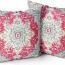 Snycler Boho Throw Pillow Covers 26x26 inch Set of 2 Boho Rug Carpet Double Sided Pattern Short Plush Cotton Soft Pillow Case Cushion Cover Pillowcase for Couch Sofa Bed Decorative (Red)