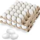 Sallyfashion 60 PCS White Plastic EggsEaster Fake Eggs for Decorating Paint Toddler Pretend Play Food for Craft