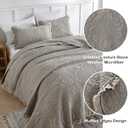HORIMOTE HOME Beige Ruffled Quilt Queen Size, Stone-Washed Microfiber Lightweight Crinkled Farmhouse Rustic Shabby Chic Bedding Set, 3 Pieces Reversible Bedspread with Pillow Shams for All Season