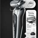 Braun Series 7 7032cs Flex Electric Razor for Men, Wet & Dry, Electric Razor, Rechargeable, Cordless Foil Shaver with Beard Trimmer and Charging Stand, Silver