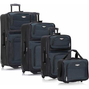 Travel Select Amsterdam Softside Expandable Luggage with Rolling Wheels, Navy, 4-Piece Set (15/21/25/29)