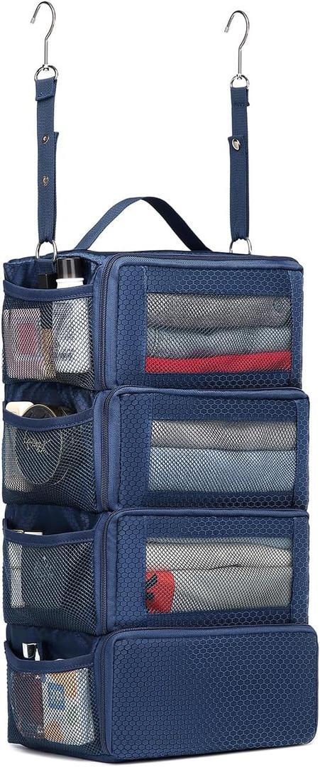 Suitcase Organizer Travel Bags Organizer for Luggage Compression Hanging Packing Cubes for Travel Carry on Closet (Bag Only) (Small, Dark Blue)