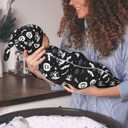 Swaddle Blankets Newborn Receiving Blanket Baby Swaddle Wrap with Hat, Soft Sleeping Clothes for Baby Girls Boys (Gothic)