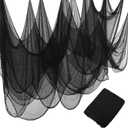 500" x 80"Halloween Creepy Cloth Black Large Spooky Fabric Cloth Halloween Decorations Outdoor for House, Window Backdrops, Garden Party Supplies, Yard, Tree, Wall Art