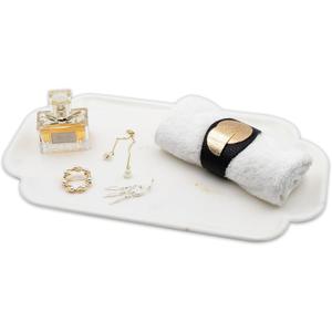 Marmor Marble Perfume Tray Bathroom Tray for Decorative,Candles,Jewelry Stone Vanity Tray,Kitchen Counter Decor and Home Decorative Tray(Calacatta Marble) Jewelry Tray Unique Festival Gifts