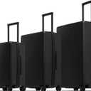 LEVEL8 Luggage Sets 3 Piece, 20 Inch Carry on, 24&28 Checked Hardshell Suitcases Set, Lightweight Luminous Textured Large Luggages with Spinner Wheels Tsa Lock, 3-Piece Set (20/24/28), Black