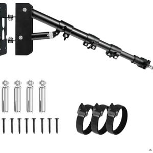 EMART Ring Light Wall Mount Boom Arm, Adjustable 42in/106cm Mounted Overhead Stand, 180°Rotation Heavy Duty Triangle Bracket Mounting Bar for Camera, Photography Lighting, Barber Led Lamp