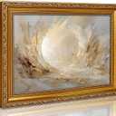 Vitage Gold Framed Jesus Resurrected Canvas Wall Art Jesus Leaves the Tomb Painting Pictures Wall Decor Christian Resurrected Posters Prints Artwork for Church Home Bedroom living room