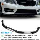 KHK Front Bumper Lip Spoiler for W204 C180 C200 C220 C250 C300 Sport Bumper 2012-2014,Glossy Black ABS Air Dam Front Splitter Body Kit Accessories