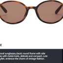 Retro Oval Sunglasses for Women Men Trendy Small Face Round Sunnies 90s Vintage Style UV400 Protection