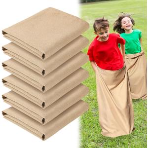  6 Pack Potato Sack Race Bags, Sack Race Bags for Outdoor Sports Games, Outdoor Lawn Games for Adults and Kids, Carnival Easter Party Birthday (Brown)