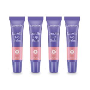 Lansinoh Lanolin Lip Balm, 4 Pack, 0.25 oz Each, Ultra-Moisturizing Lip Care with Natural Lanolin for Dry, Chapped Lips (EXP 04/2028)