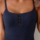 B2prity One Piece Swimsuit for Women Tummy Control Retro Bathing Suit Button Up Slimming Swimwear (Blue, XXL)