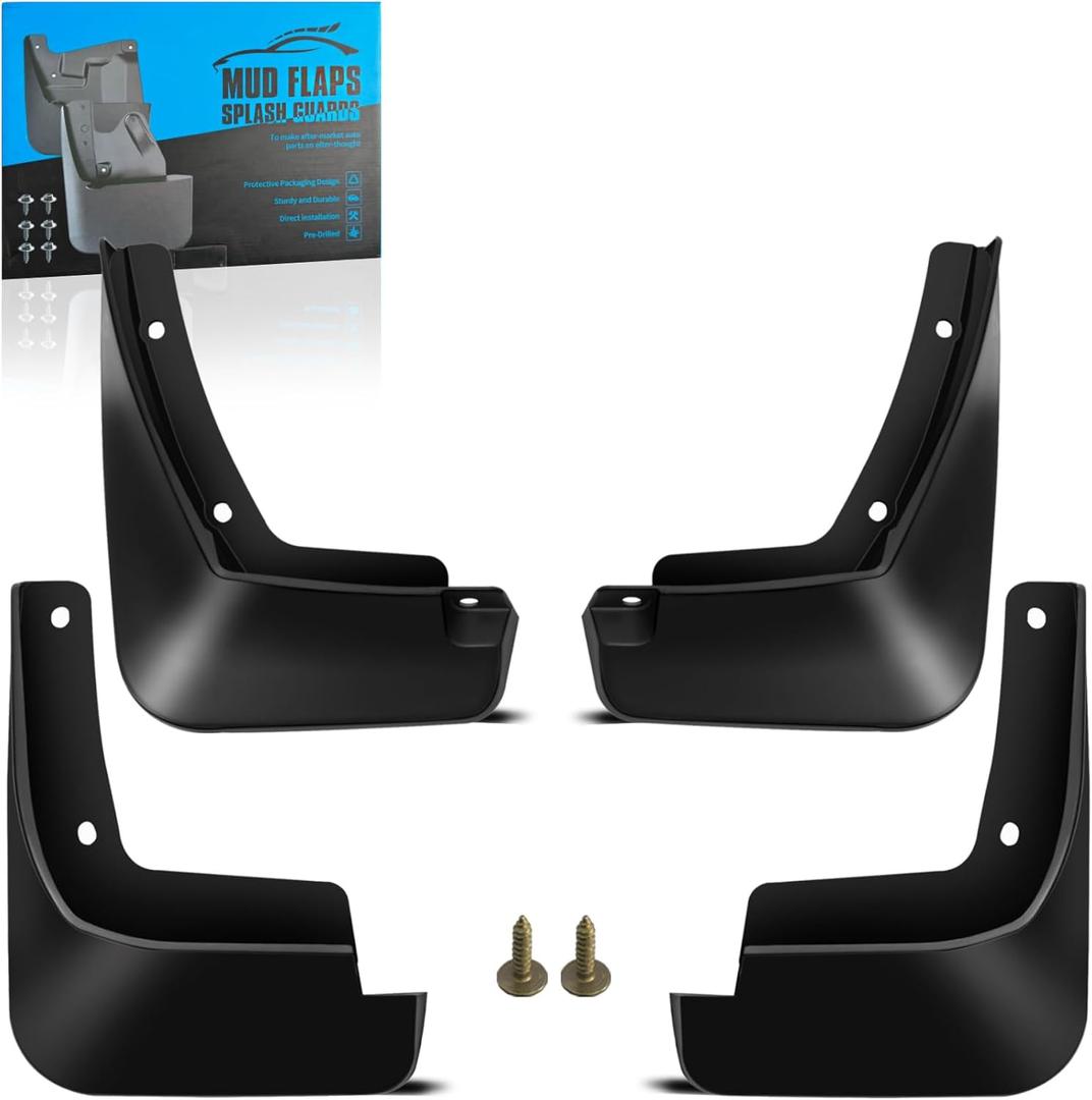 KEYOOG Front & Rear Mud Flaps Splash Guards Fit for Hyu-ndai Elan-tra 2021 2022 2023 4-Door Sedan, 4-Pc Set Easy to Clean and Install, Mud Guards Splash Guard Black