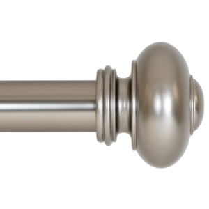 vilon Drapery Window Curtain Rod - Knob Design, 1 Inch Rod, 48 to 86 Inch. Satin Nickel, 48" to 86", Satin Nickel