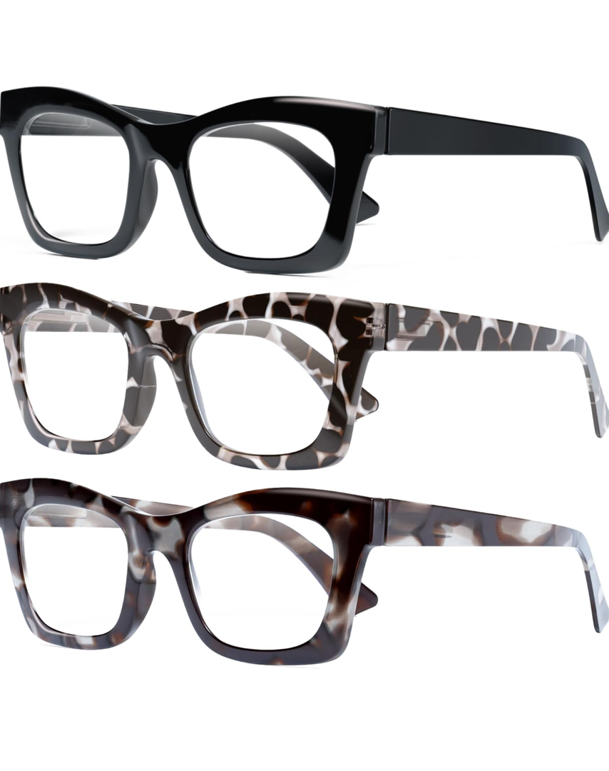 CCVOO Stylish Reading Glasses for Women, Eyeglasses, Blue Light Readers for Women, Computer Eye Glasses, Cheaters
