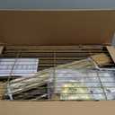 Ulif M2 Wall-Mounted Clothes Rack, Metal Closet System with 4 Expandable Hanger Rods and 5 Metal Shelves, Mount-on-Wall Clothing Storage Organizer in (70.8-102.3)" L x 14.5" D x 71.2" H, Gold