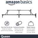 Amazon Basics Metal Bed Frame, 9-Leg Support Base for Box Spring and Mattress, Queen Size, Tool-Free Easy Assembly, 79.5" L x 59.5" W x 7" H, Black