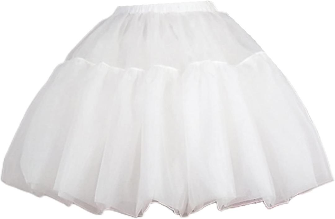 Petticoat Crinoline Underskirt Petticoat A-line Short Length Slip for Women Bridal Dress Vintage Ball Gown Hoopless White Black, 23.62-37.40in