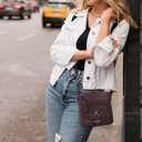 Oak Leathers Leather Crossbody Bag For Women With Adjustable Sling Strap - Medium Size Crossover Shoulder Handbag Purse