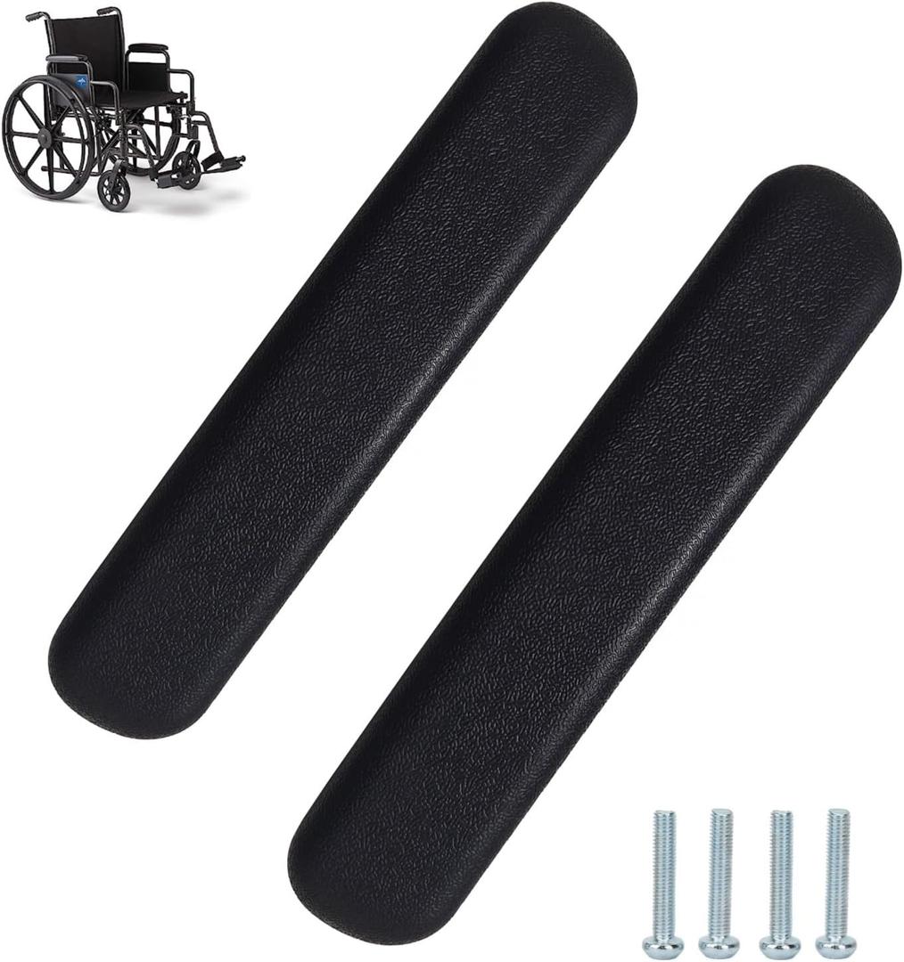 Wheelchair Arm PadsUniversal Desk Length (10-1/4") Wheelchair and Transport Chair Arm Pads, Black (1 Pair) Compatible with All Brands (Size : 10-1/4")