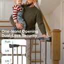 Babelio 34" Extra Tall No Bottom Bar Baby Gate, 26-43", Black Wood Pattern