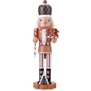 Nutcracker Gingerbread Figure, 14.4 Inch Wooden Christmas Nutcracker Decor, Xmas Nutcracker Figures Mantel Ornament Festival Shelves Decorations