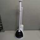 mDesign Hidden Plunger and Brush Set for Toilet Bowl - Combo with Holder Caddy - Modern Toilet Brush and Plunger Set - Aura Collection - White