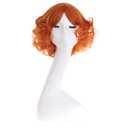 MAGQOO Dark Orange Wig with Bangs Women Girls Short Curly Wavy Ginger Wig Orange Hair Wigs Halloween Cosplay Costume Party Wig