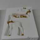 2PCS Christmas Deer Pendant Bedding and Standing Gold Deer Resin Home Decoration Suitable for Fireplace Living Room Dining Table Christmas Decoration (White)