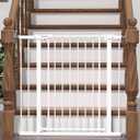 36" Extra Tall Baby Gate for Stairs, 29.5-40.5" Wide Dog Gate for Doorways, Walk Thru Auto Close Metal Pet Gate for The House, Stairs and Doorways, Child Gate Pressure Mounted Dog Gate Indoor - White