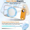 Misscase for iPhone 17 Air Magnetic Case,[Military Drop Protection] Clear Hard Plastics Cover, Camera Lens Protector,Compatible with MagSafe,Anti Yellowing Full Protection Cases-Orange