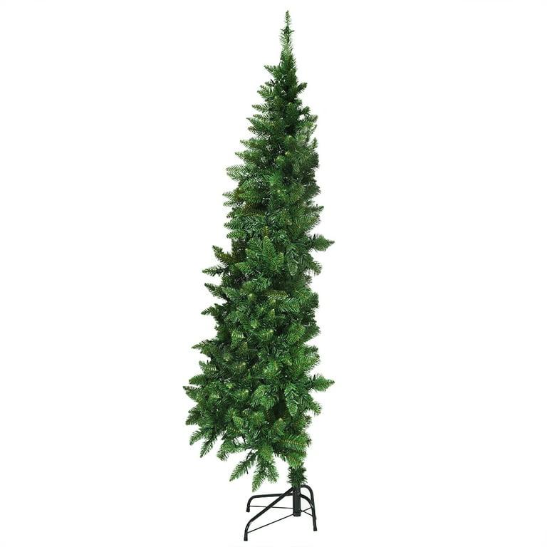 6ft Pre-lit PVC Artificial Half Christmas Tree 250 LED Lights