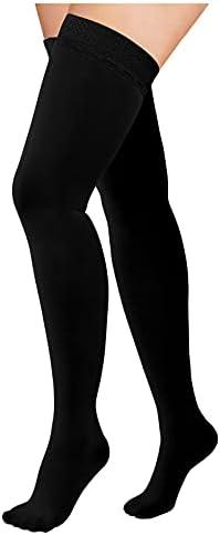 Totexil Compression Stockings for Women & Men, 15-20mmHg Thigh High Compression Socks,Closed Toe Medical Compression Socks with Silicone Dot Band-Best Support for Running Nursing Sports Varicose Veins