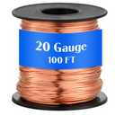 Therwen 100ft 20 Gauge Copper Wire for Gardening, Electroculture, Bonsai, Jewelry Making Beading DIY Craft Pure Bare Copper Wire Spool