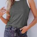 EVALESS Tank Tops for Women 2026 Spring Summer Outfits Cute Polka Dots Sleeveless Tops Loose Fit Shirts (Gray, S)