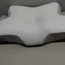 Cervical Neck Pillow - Ergonomic Side Sleeper Pillow for Pain Relief, Cooling Cervical Pillow for Sleeping, Contour Orthopedic Memory Foam Pillows for Back Stomach Sleepers (Blue)