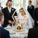 45" Gold Wedding Candelabra Set of 4 | Tall Crystal-Accent Centerpieces with Acrylic Diamond Drops for Reception Tables, Party Decor, Elegant Dining & Events