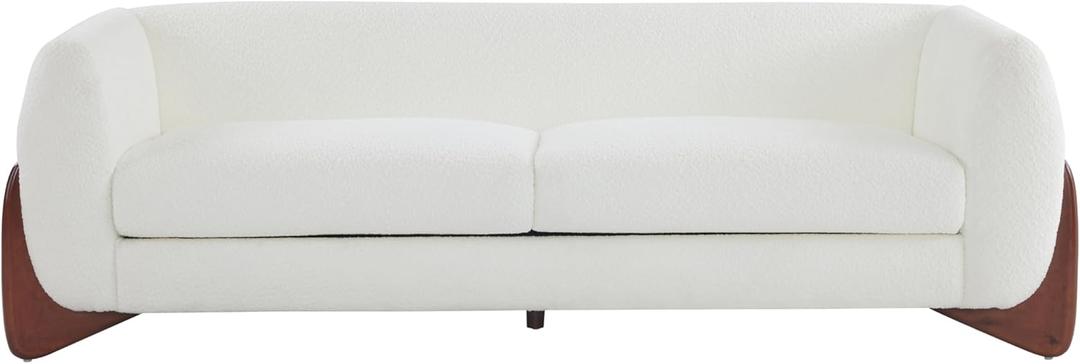 Christopher Knight Home 82 Inches Sofa Couch, Cozy 3-Seater, Boucle Fabric, Wood Frame, Beige