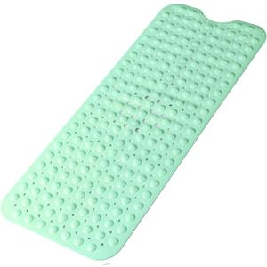 Bathtub and Shower Mats, Extra Long Non-Slip Bath Mat 39 x 16 Inch, Machine Washable Bath Tub Mat with Suction Cups & Drain Holes for Bathroom, Green